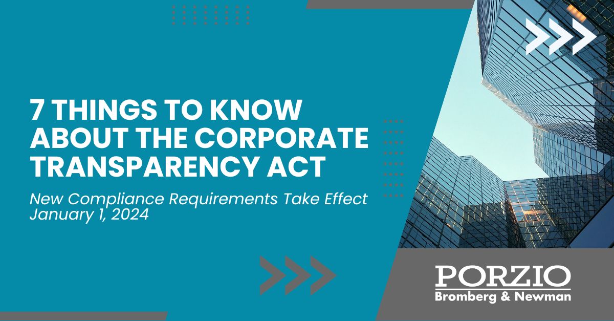 Email Transparency 7 Things to Know About the Corporate Transparency Act | Porzio ...